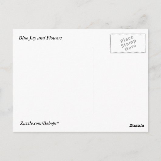 Blue JayとFlowers ポストカード (裏面)