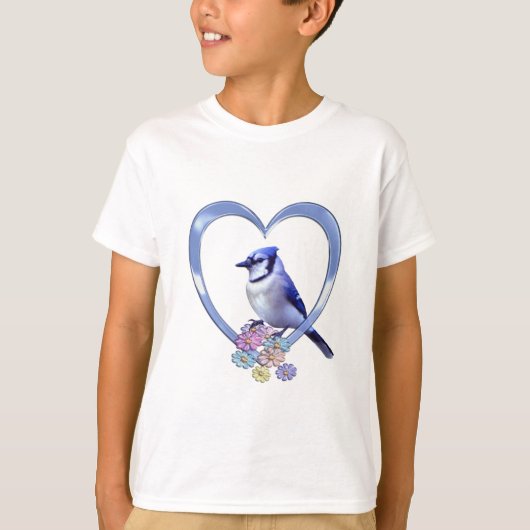 Blue Jayのハート Tシャツ (正面)