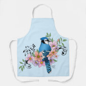 Blue Jay春の花 エプロン (正面)