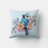 Blue Jay春の花 クッション (裏面)