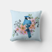 Blue Jay春の花 クッション (正面)