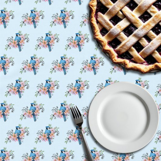 Blue Jay春の花 テーブルクロス