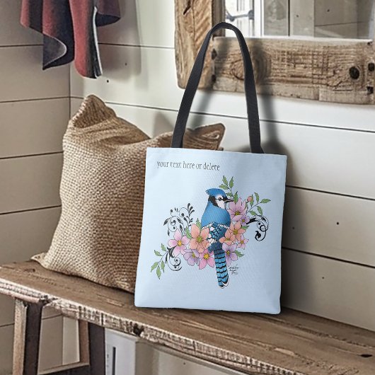 Blue Jay春の花 トートバッグ