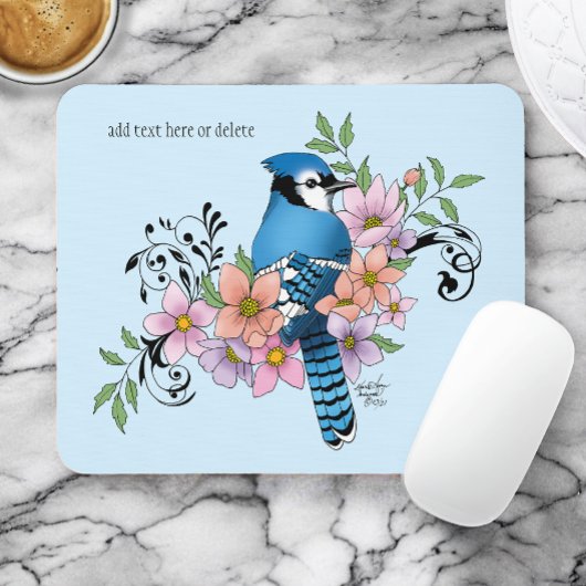 Blue Jay春の花 マウスパッド