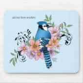 Blue Jay春の花 マウスパッド (正面)
