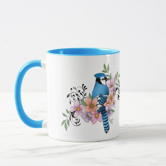 Blue Jay春の花 マグカップ (左)