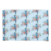 Blue Jay春の花 枕カバー (正面)