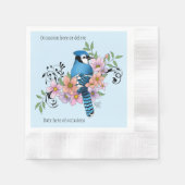Blue Jay春の花 縁ありカクテルナプキン (正面)