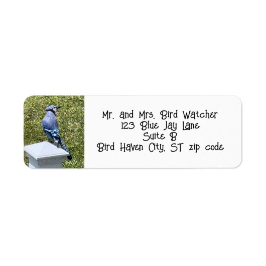 Blue Jay、バード住所 シール (正面)