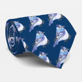 Blue Jay,水彩鳥コレクション ネクタイ (ロール)