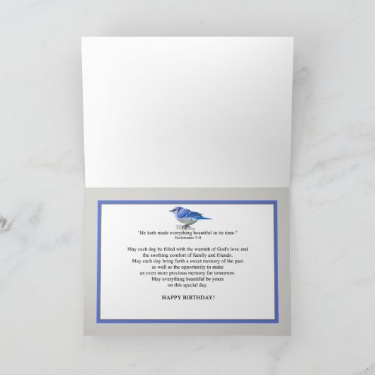 Blue Jay Birdとの義理の息子の誕生日カード カード (内部)