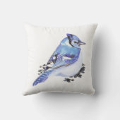 Blue Jay Bird，水色自然，野生生物 クッション (裏面)