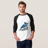 Blue Jay bird Basic 3/4スリーブラグランTシャツ Tシャツ (正面フル)