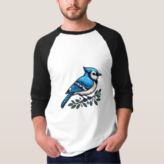 Blue Jay bird Basic 3/4スリーブラグランTシャツ Tシャツ