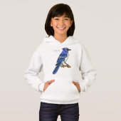 Blue jay bird cartoonイラストレーション (正面フル)