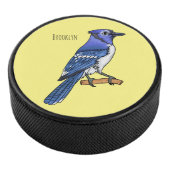 Blue jay bird cartoonイラストレーション アイスホッケーパック (3/4)