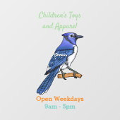 Blue jay bird cartoonイラストレーション ウィンドウサイン (シート)