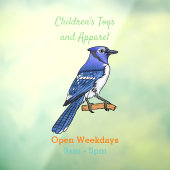 Blue jay bird cartoonイラストレーション ウィンドウサイン (シート3)
