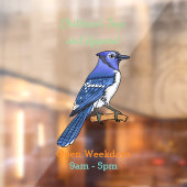 Blue jay bird cartoonイラストレーション ウィンドウサイン (シート2)