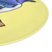 Blue jay bird cartoonイラストレーション カッティングボード (角)