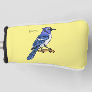 Blue jay bird cartoonイラストレーション ゴルフヘッドカバー