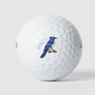 Blue jay bird cartoonイラストレーション ゴルフボール