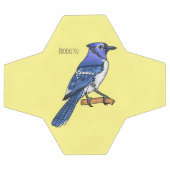 Blue jay bird cartoonイラストレーション サッカーボール (フラット)