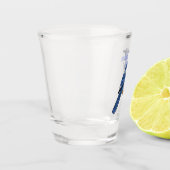 Blue jay bird cartoonイラストレーション ショットグラス (左)