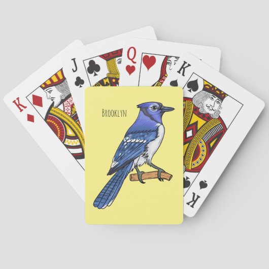 Blue jay bird cartoonイラストレーション トランプ (裏面)