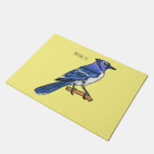 Blue jay bird cartoonイラストレーション ドアマット (アングル)