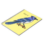 Blue jay bird cartoonイラストレーション ノートブック (左側)