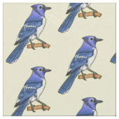 Blue jay bird cartoonイラストレーション ファブリック (クローズアップ)