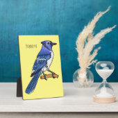 Blue jay bird cartoonイラストレーション フォトプラーク (側面)