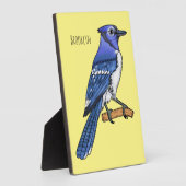 Blue jay bird cartoonイラストレーション フォトプラーク (側面)