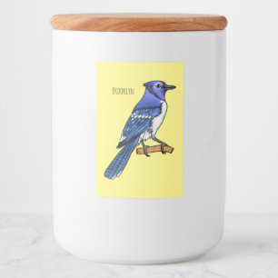 Blue jay bird cartoonイラストレーション フードラベル