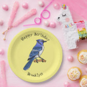 Blue jay bird cartoonイラストレーション ペーパープレート (パーティー)