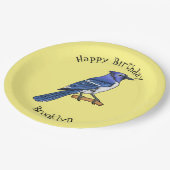 Blue jay bird cartoonイラストレーション ペーパープレート (アングル)