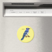 Blue jay bird cartoonイラストレーション マグネット (インサイチュ (食洗機))