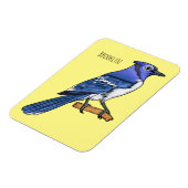 Blue jay bird cartoonイラストレーション マグネット (左側)