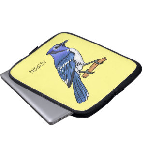 Blue jay bird cartoonイラストレーション ラップトップスリーブ