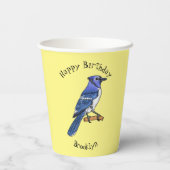 Blue jay bird cartoonイラストレーション 紙コップ (裏面)