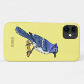 Blue jay bird cartoonイラストレーション Case-Mate iPhoneケース (裏面(横))