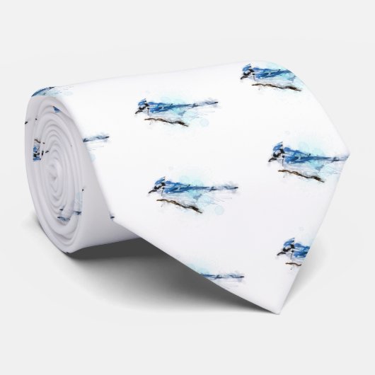 Blue Jay Bird - Geai Bleu ネクタイ (ロール)