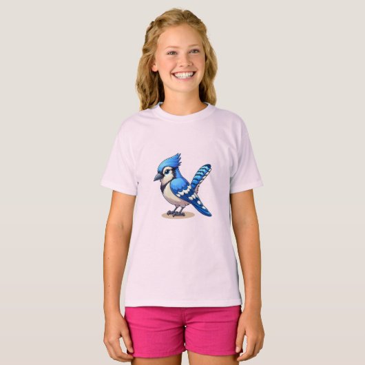Blue Jay bird Kids基本Tシャツ Tシャツ (正面フル)