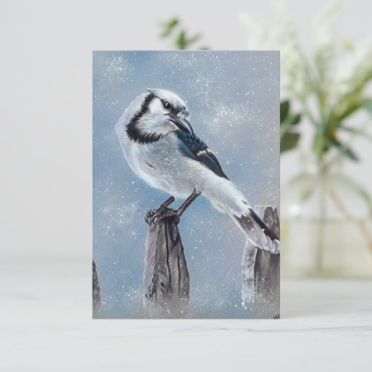 Blue jay bird noteカード サンキューカード (スタンド正面)