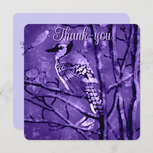 Blue Jay Bird Pink Abstract Art Personalized (正面/裏面)