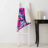 Blue Jay Bird Tree Branch Pink Personalized  シェルパブランケット (インサイチュ)