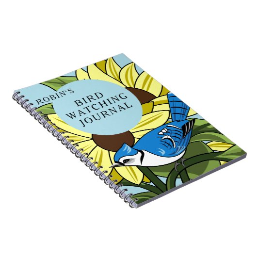 Blue Jay Bird Watching Journal ノートブック (右側)
