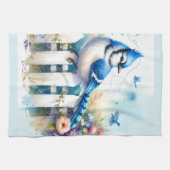 Blue Jay Cottage Garden Fence Scene キッチンタオル (横)