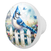 Blue Jay Cottage Garden Fence Scene セラミックノブ (右)